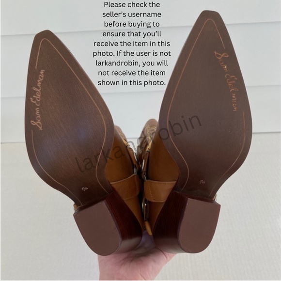 NEW Sam Edelman Jackie Western Boot Chestnut Leather 7.5 - Picture 5 of 16